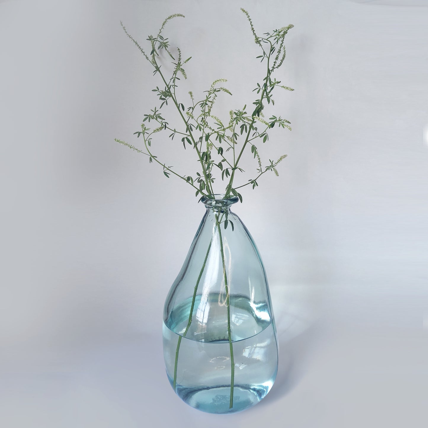 Recycled Pear Drop Glass Vase