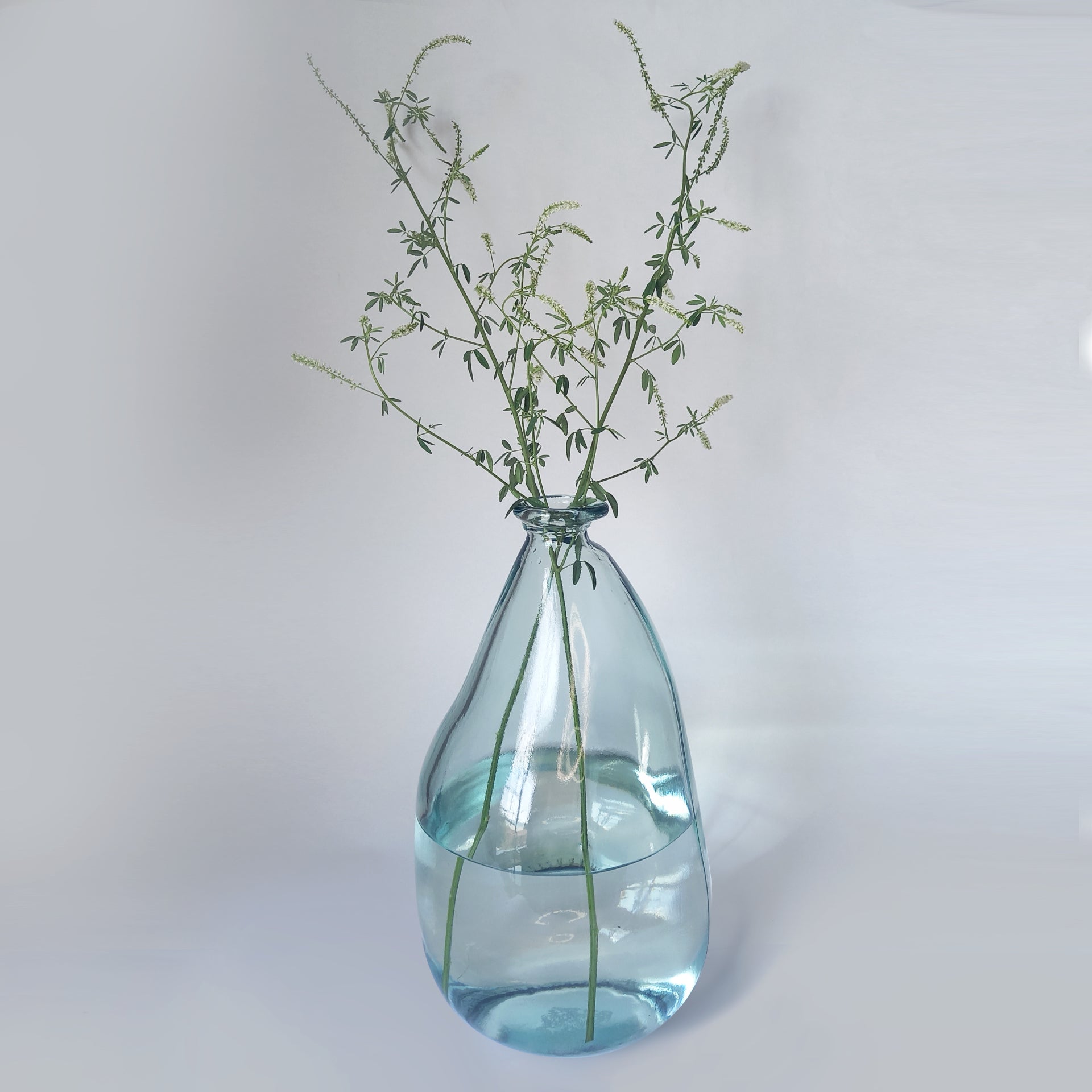 Recycled Pear Drop Glass Vase